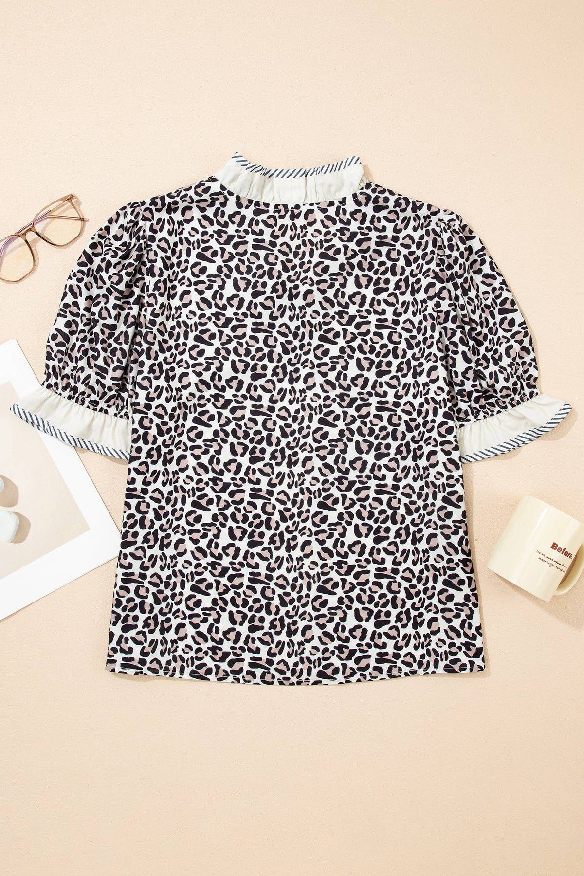 Leopard Print Ruffle Top